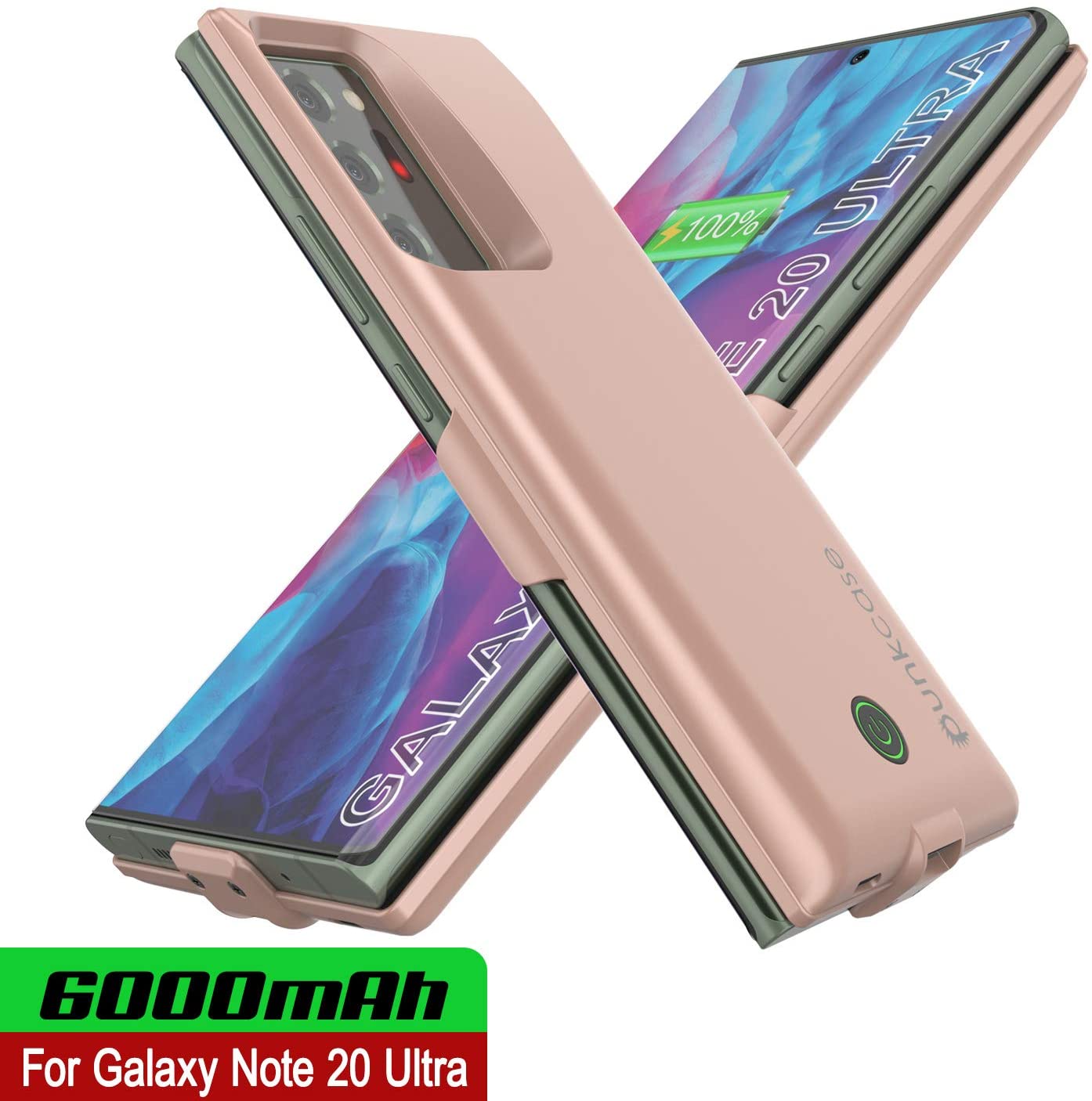 Carregador de bateria Galaxy Note 20 Ultra 6000mAh PunkJuice 2.0 Case Slim [Rose-Gold]