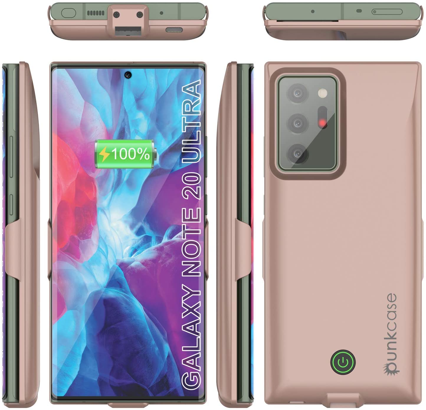 Carregador de bateria Galaxy Note 20 Ultra 6000mAh PunkJuice 2.0 Case Slim [Rose-Gold]
