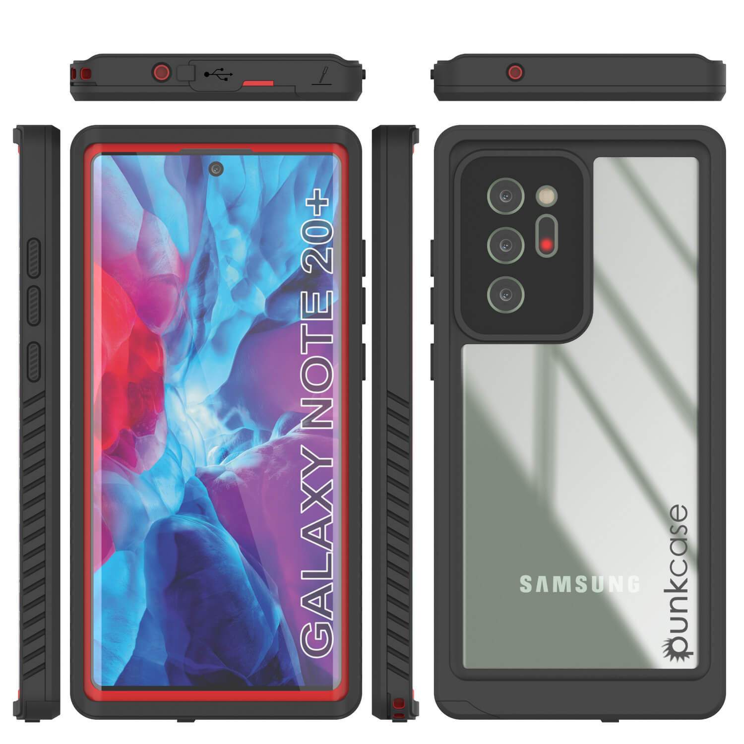 Capa Galaxy Note 20 Ultra, Punkcase [Série Extrema] Capa de Armadura com Protetor de Tela Integrado [Vermelho]