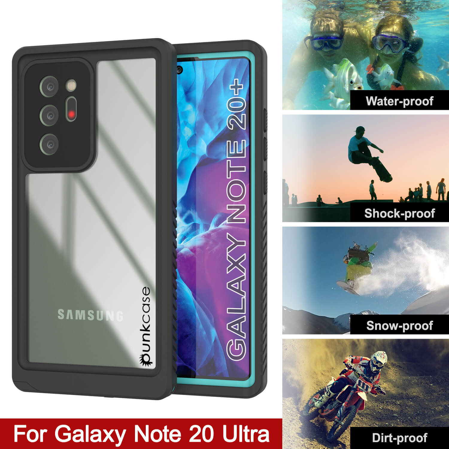 Capa Galaxy Note 20 Ultra, Punkcase [Série Extrema] Capa de Armadura com Protetor de Tela Embutido [Azul-petróleo]