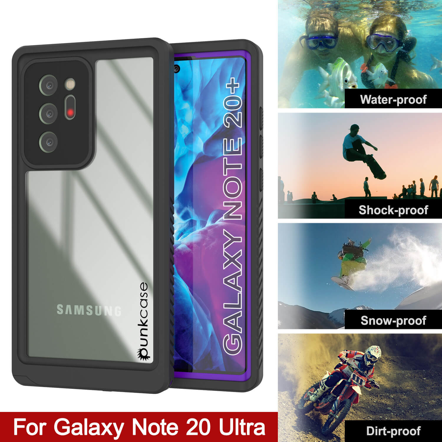 Capa Galaxy Note 20 Ultra, Punkcase [Série Extrema] Capa de Armadura com Protetor de Tela Integrado [Roxo]