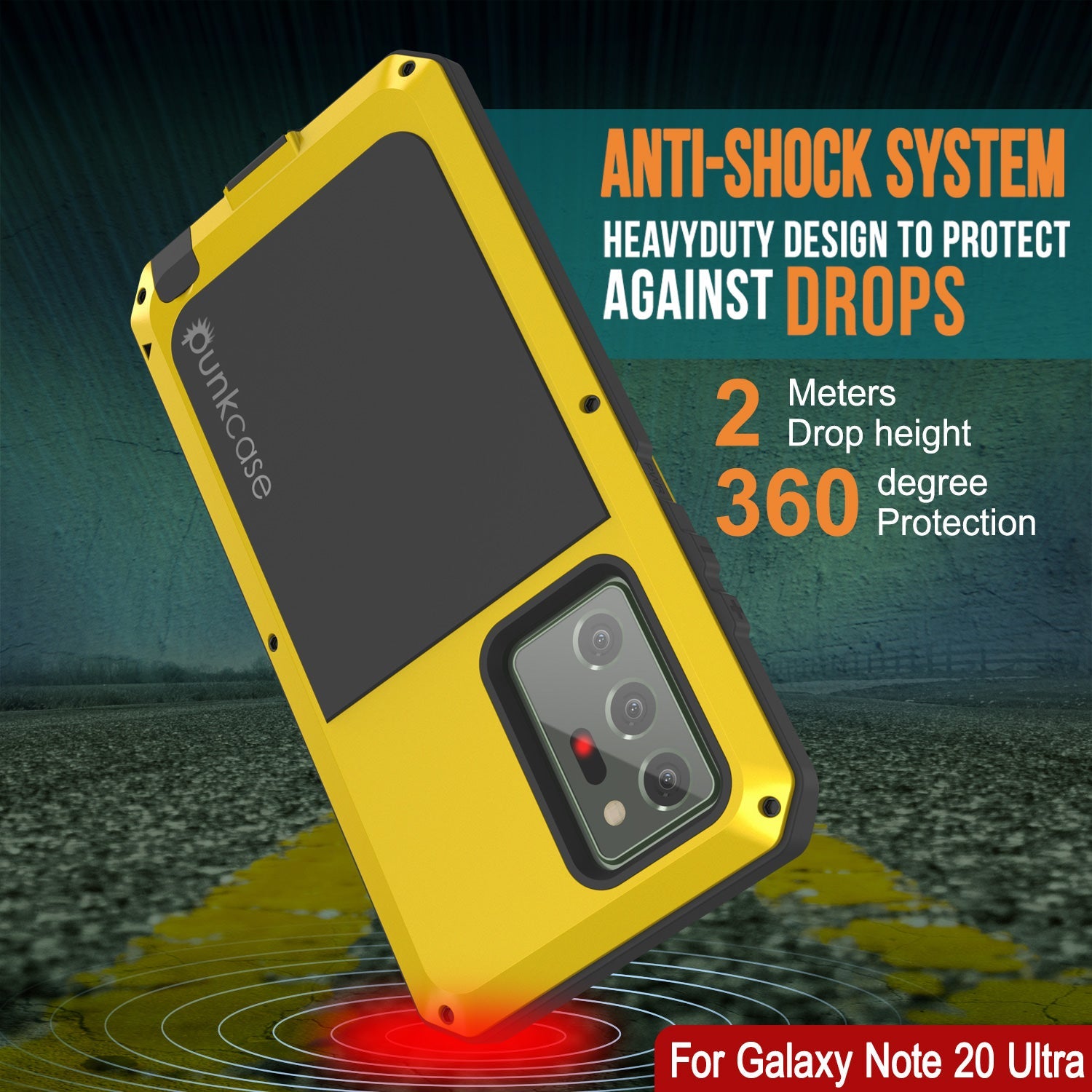 Capa Galaxy Note 20 Ultra, Capa PUNKcase Metálica Neon à Prova de Choque Fina Armadura de Metal [Neon]