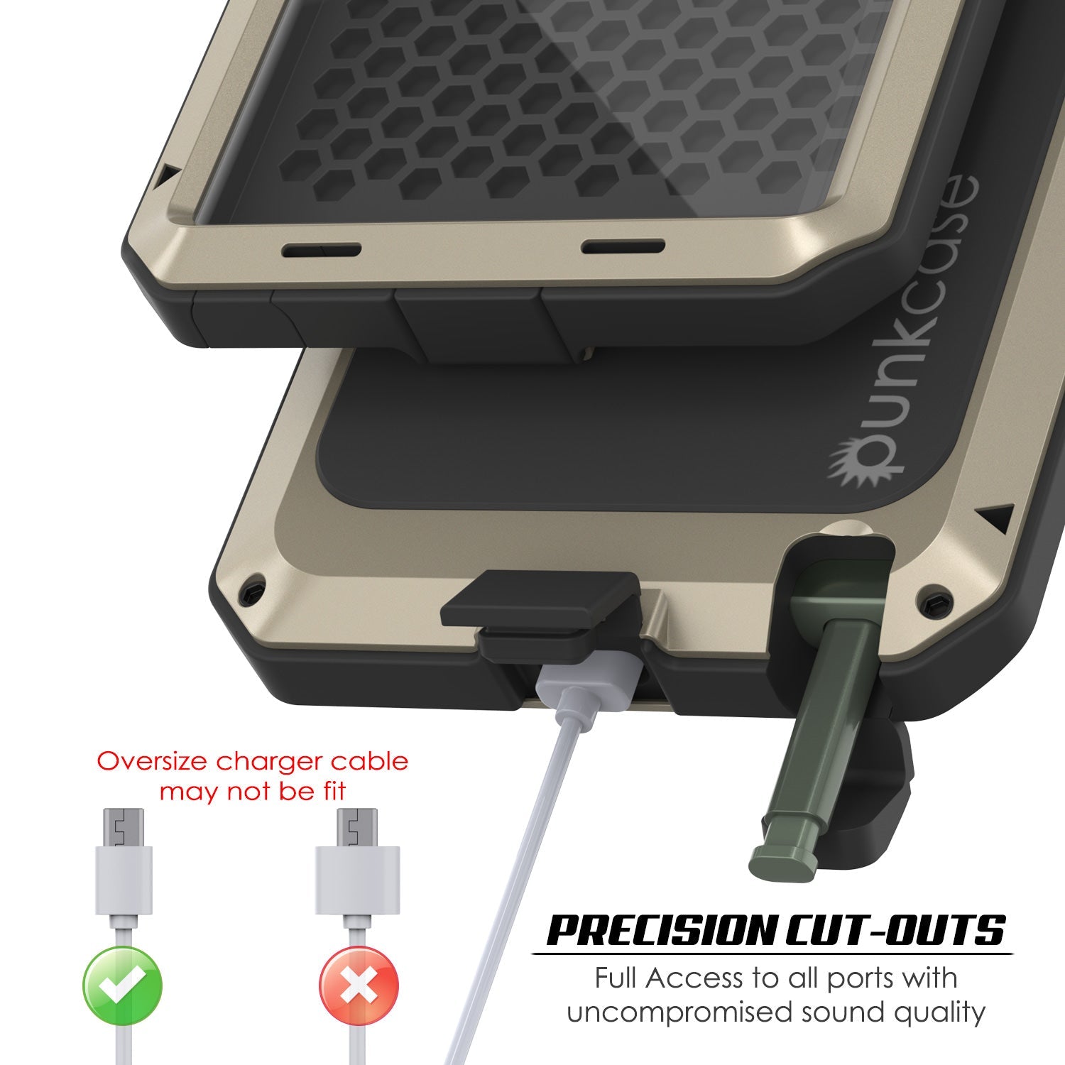 Capa Galaxy Note 20 Ultra, Capa metálica à prova de choque PUNKcase Metallic Gold Slim Metal Armor [Ouro]