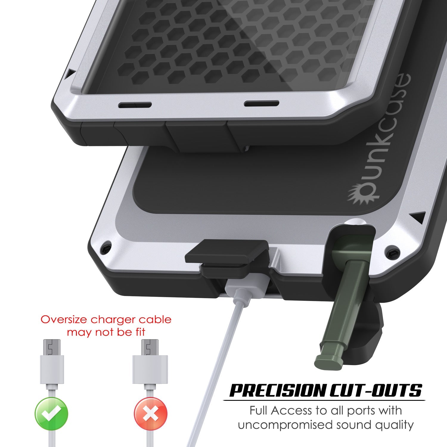 Capa Galaxy Note 20 Ultra, Capa PUNKcase Metálica Branca à Prova de Choque - Capa de Armadura Metálica Fina [Branco]