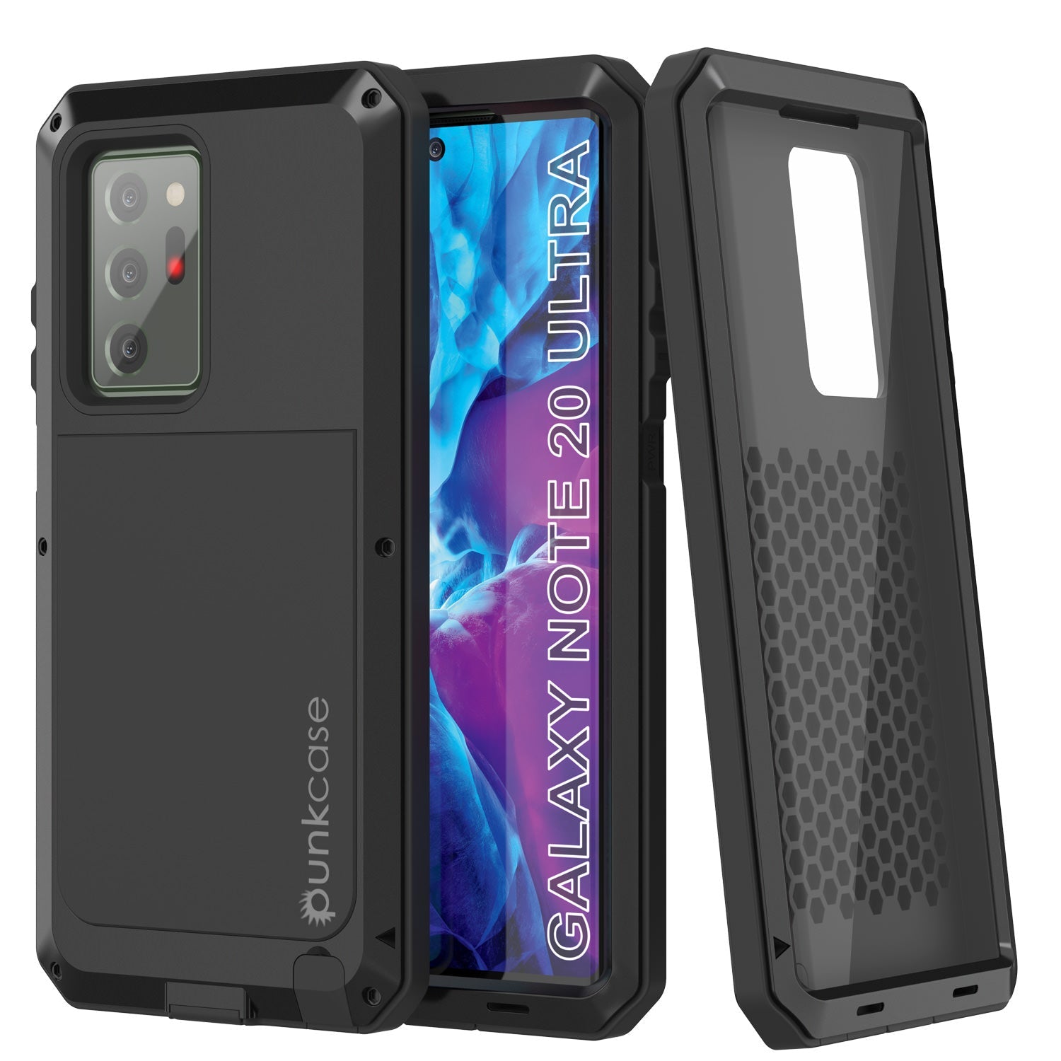 Capa Galaxy Note 20 Ultra, capa de metal à prova de choque preta metálica PUNKcase Slim Metal Armor [Preto]