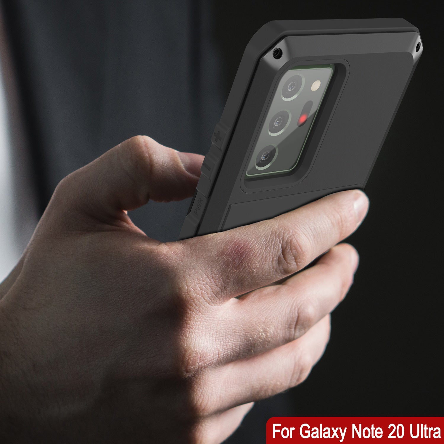 Capa Galaxy Note 20 Ultra, capa de metal à prova de choque preta metálica PUNKcase Slim Metal Armor [Preto]