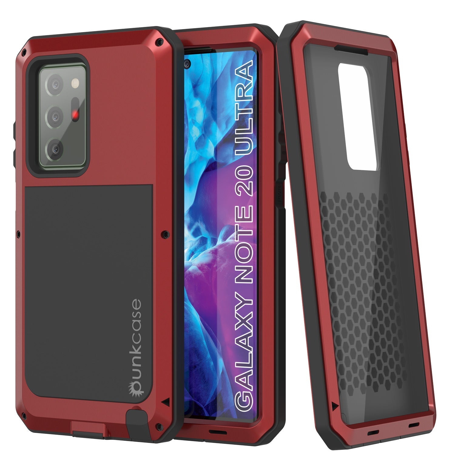 Capa Galaxy Note 20 Ultra, Capa metálica à prova de choque PUNKcase Slim Metal Armor [vermelha]