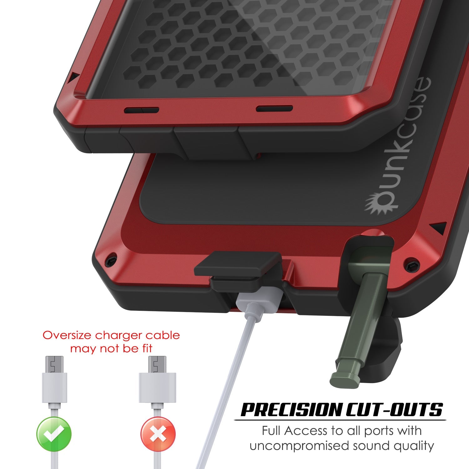 Capa Galaxy Note 20 Ultra, Capa metálica à prova de choque PUNKcase Slim Metal Armor [vermelha]