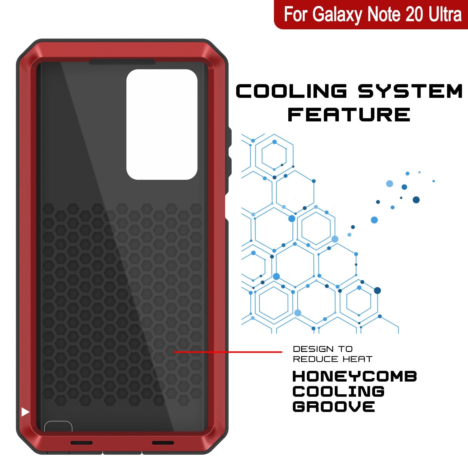 Capa Galaxy Note 20 Ultra, Capa metálica à prova de choque PUNKcase Slim Metal Armor [vermelha]