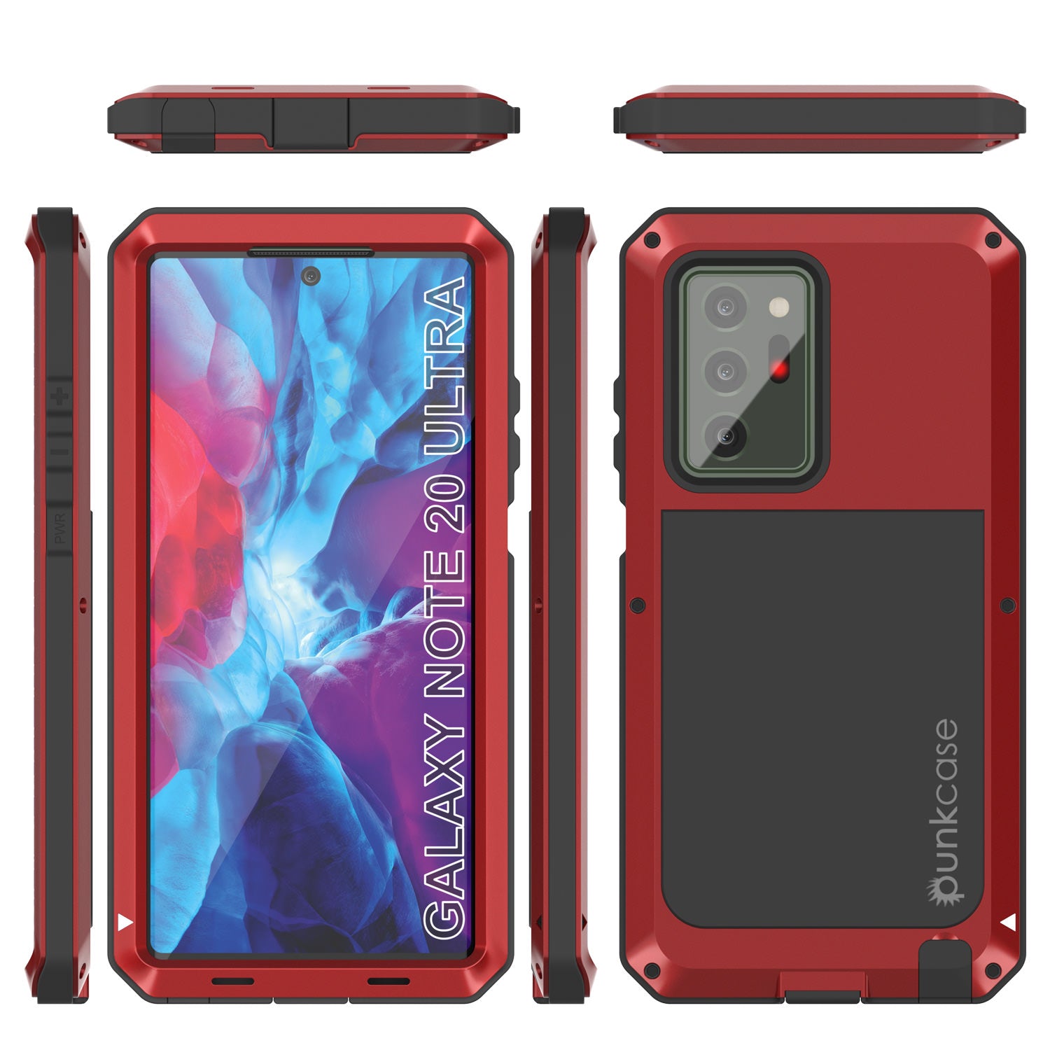 Capa Galaxy Note 20 Ultra, Capa metálica à prova de choque PUNKcase Slim Metal Armor [vermelha]