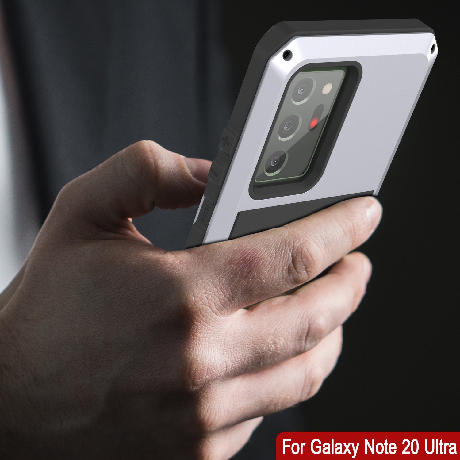 Capa Galaxy Note 20 Ultra, Capa PUNKcase Metálica Branca à Prova de Choque - Capa de Armadura Metálica Fina [Branco]