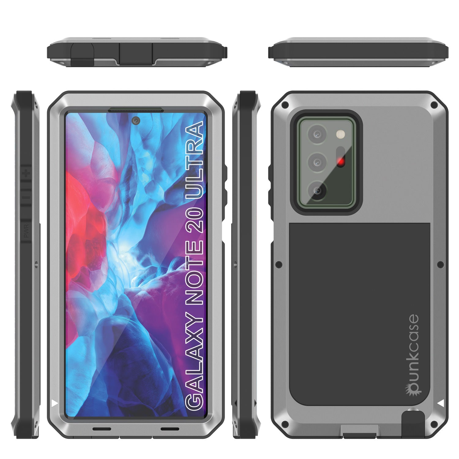 Capa Galaxy Note 20 Ultra, Capa PUNKcase Metálica Prateada à Prova de Choque Slim Metal Armor [Prateado]