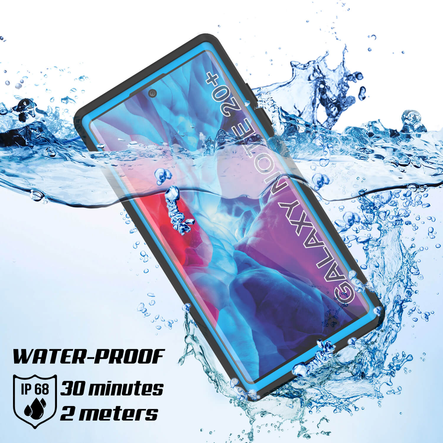 Capa impermeável para Galaxy Note 20 Ultra, Punkcase Studstar Light Blue Thin Armor Cover