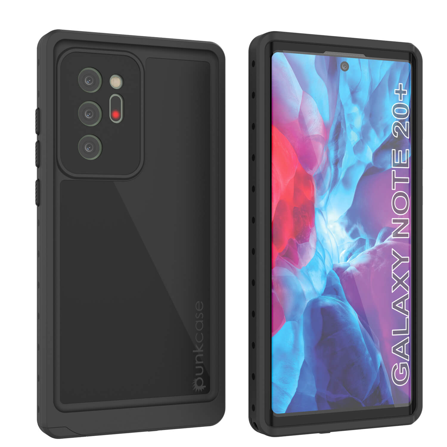 Capa à prova d'água Galaxy Note 20 Ultra, capa fina de armadura preta Punkcase Studstar.