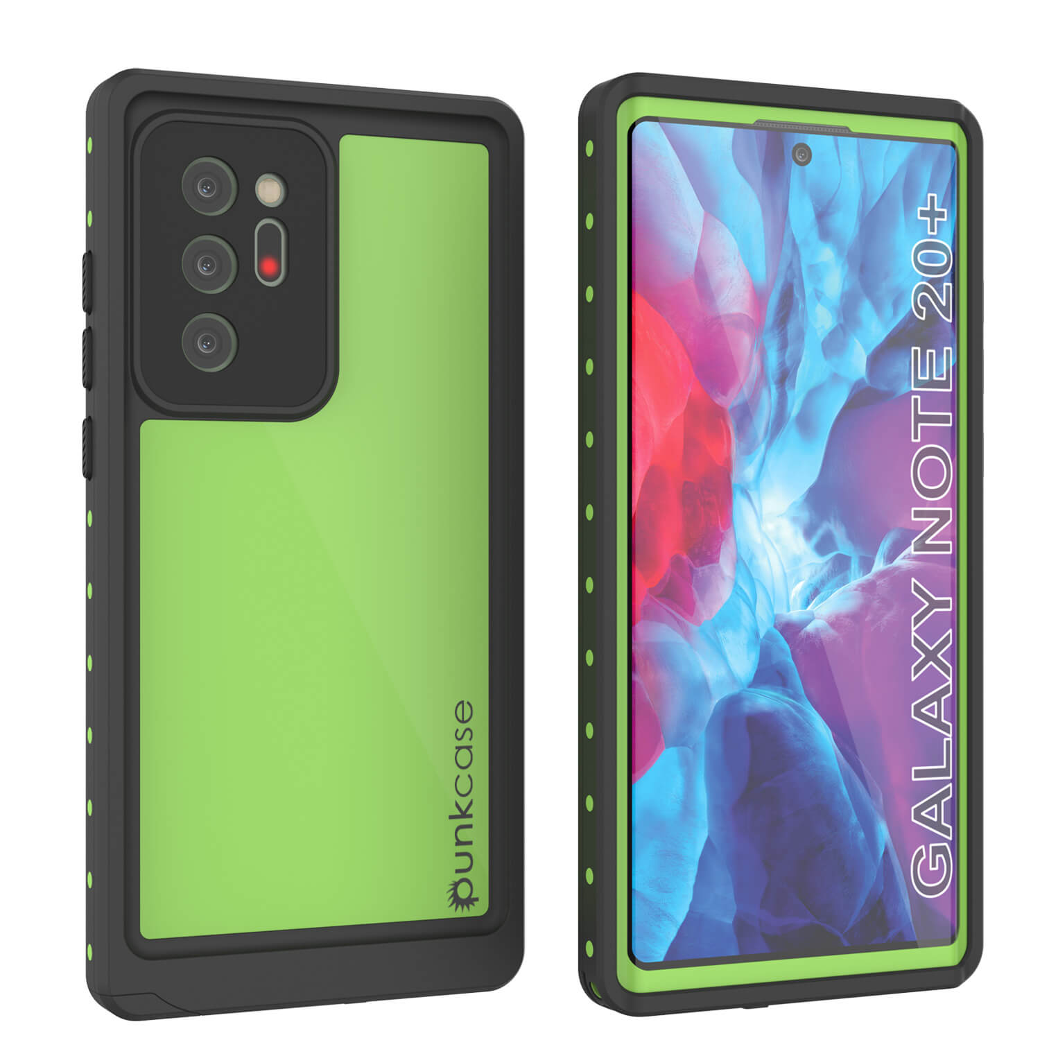 Capa à prova d'água para Galaxy Note 20 Ultra, Capa fina Punkcase Studstar Light Green resistente