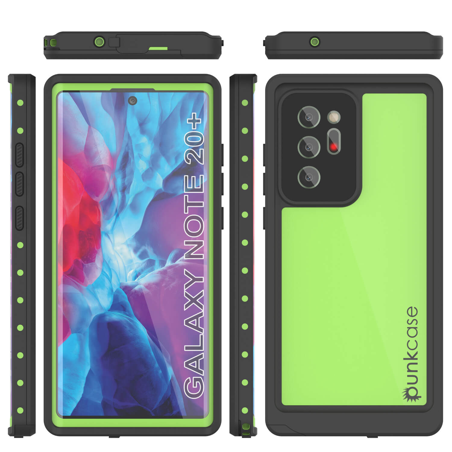 Capa à prova d'água para Galaxy Note 20 Ultra, Capa fina Punkcase Studstar Light Green resistente