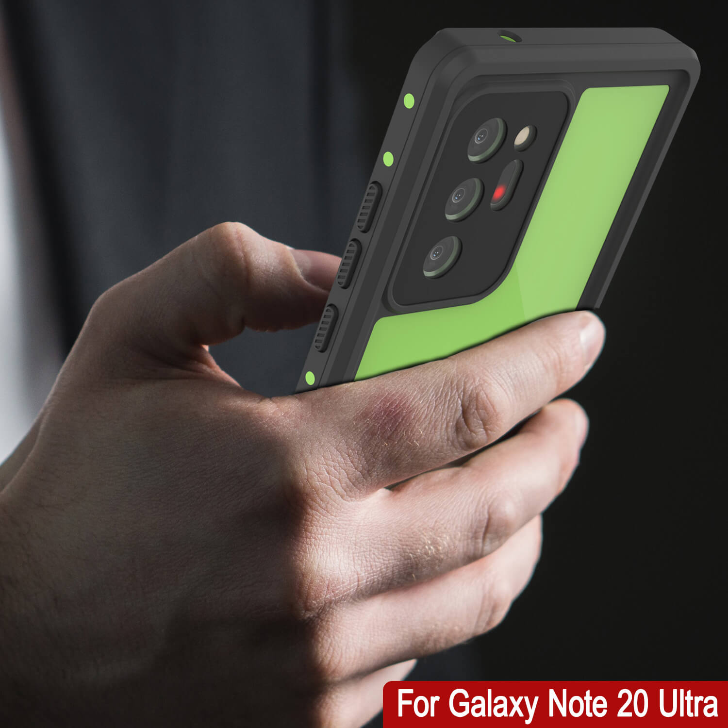 Capa à prova d'água para Galaxy Note 20 Ultra, Capa fina Punkcase Studstar Light Green resistente