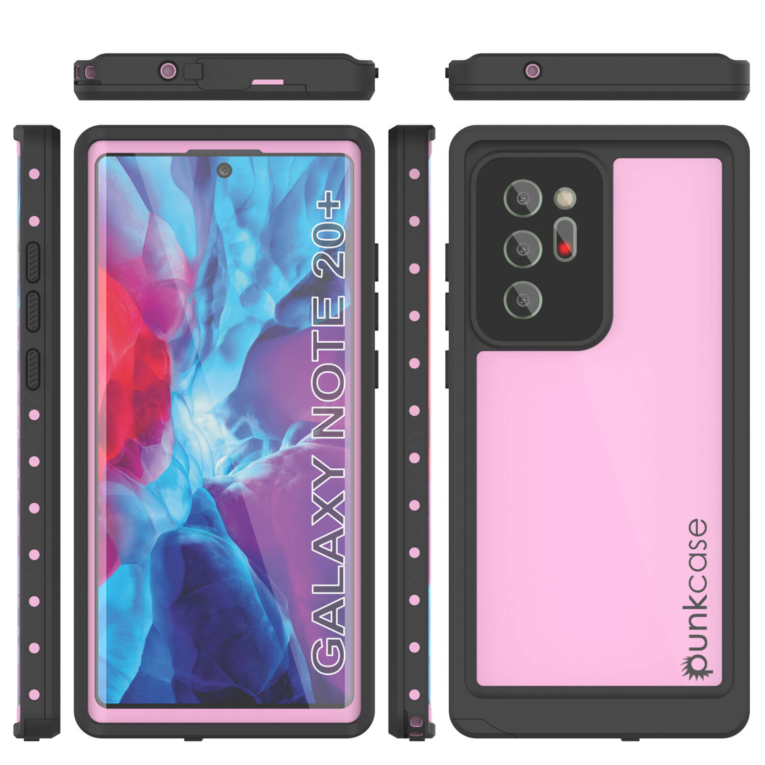 Capa à prova d'água para Galaxy Note 20 Ultra, Capa Punkcase Studstar Pink Thin Armor