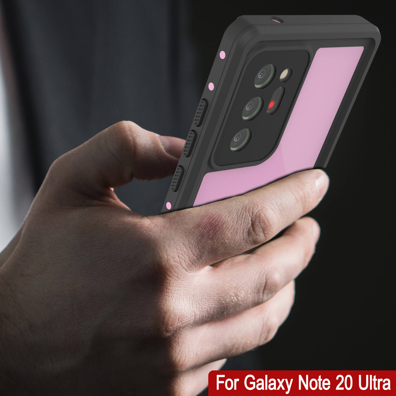 Capa à prova d'água para Galaxy Note 20 Ultra, Capa Punkcase Studstar Pink Thin Armor