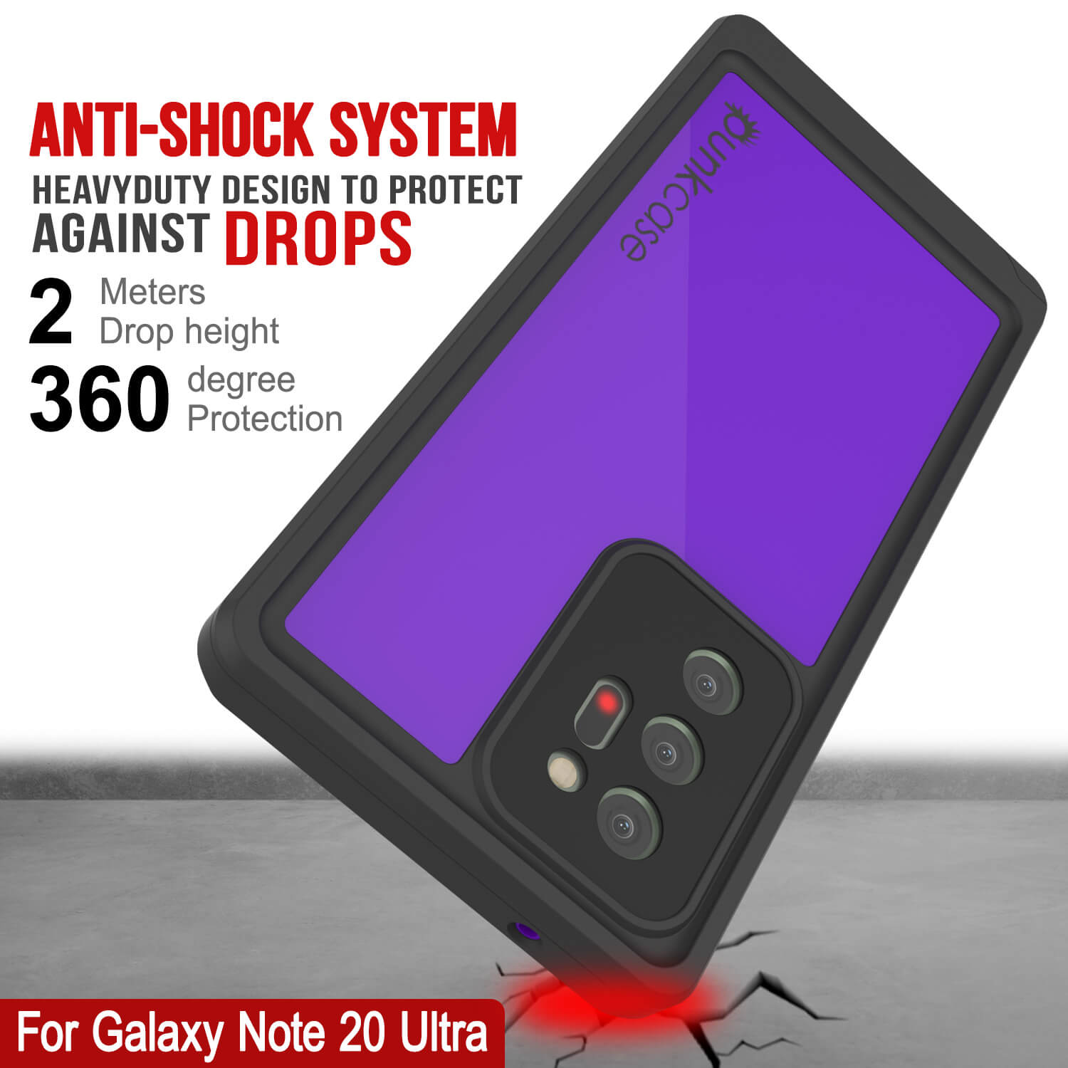 Capa à prova d'água Galaxy Note 20 Ultra, da série Roxa Punkcase Studstar Thin Armor Cover
