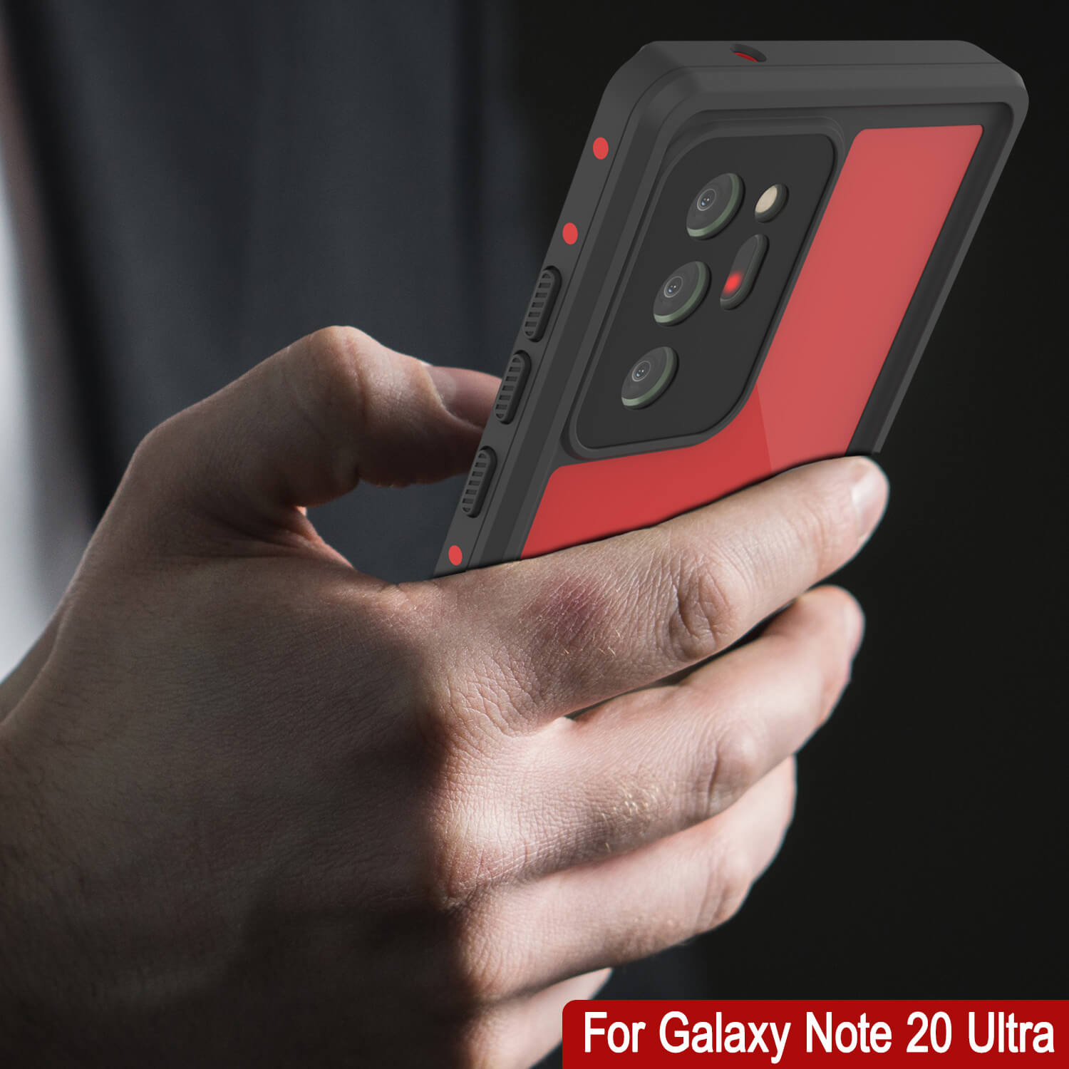 Capa à prova d'água para Galaxy Note 20 Ultra, série Vermelha Punkcase Studstar Thin Armor Cover