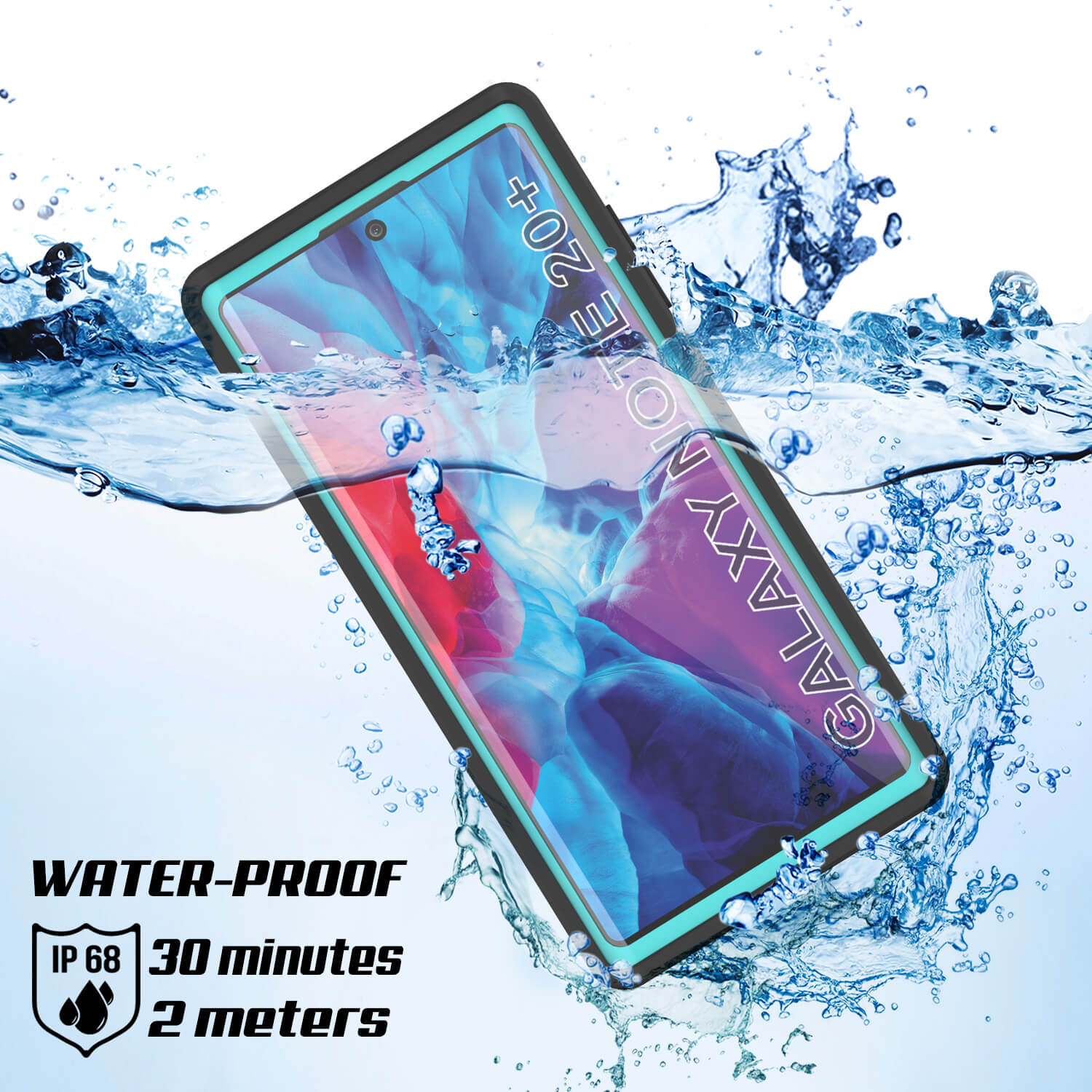 Capa à prova d'água Galaxy Note 20 Ultra, Série Punkcase Studstar Teal Thin Armor Cover.