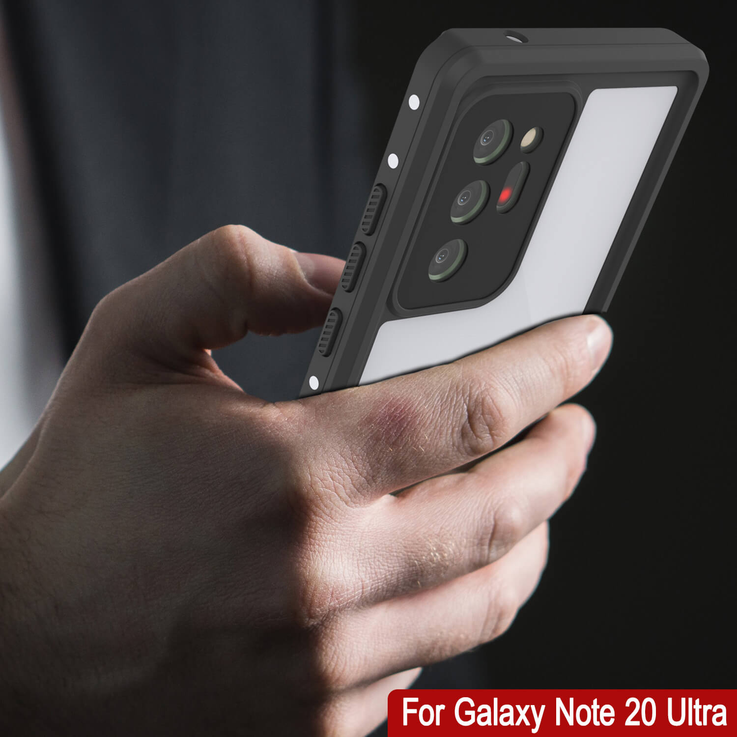 Capa à prova d'água Galaxy Note 20 Ultra, Punkcase Studstar Branca Capa Fina de Armadura