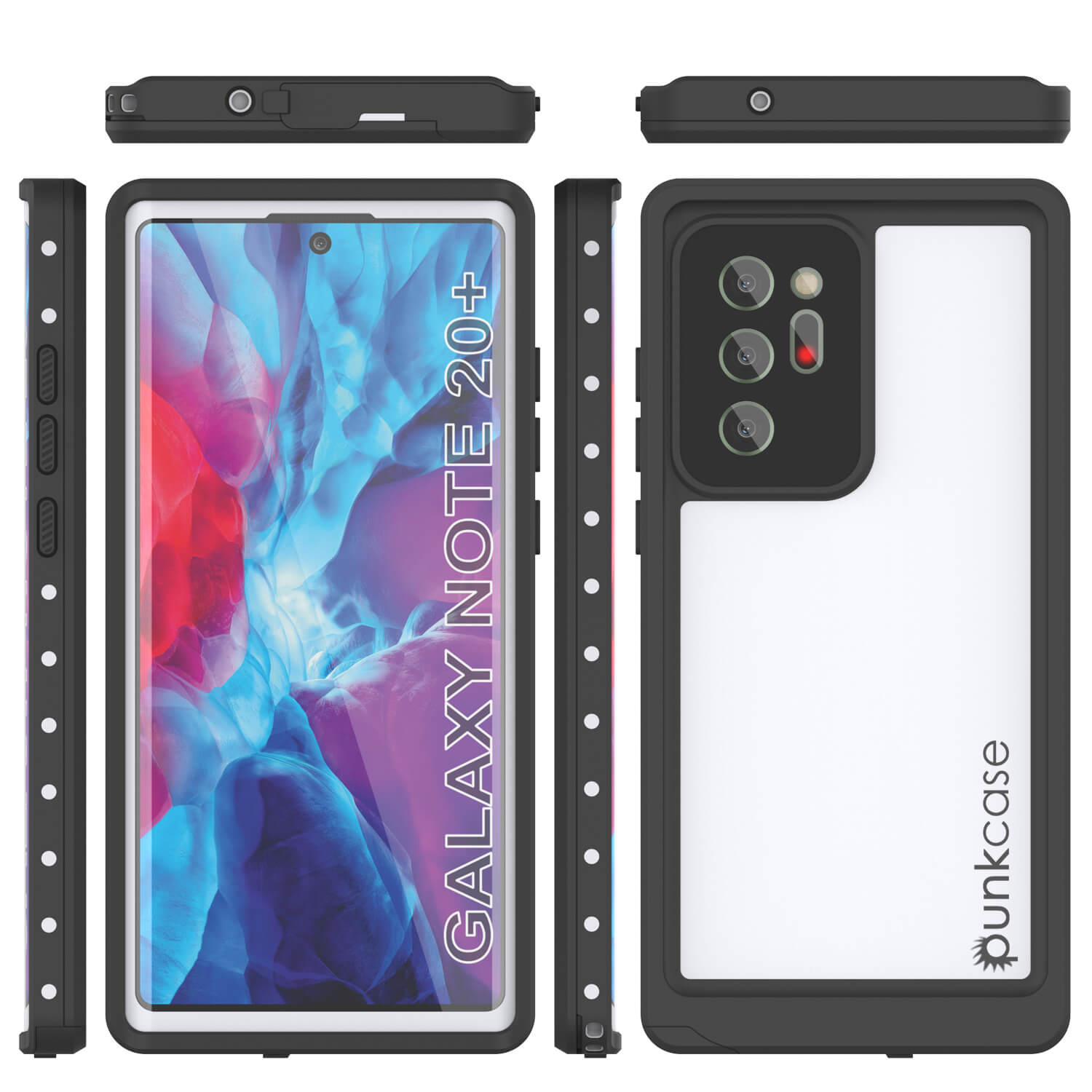 Capa à prova d'água Galaxy Note 20 Ultra, Punkcase Studstar Branca Capa Fina de Armadura