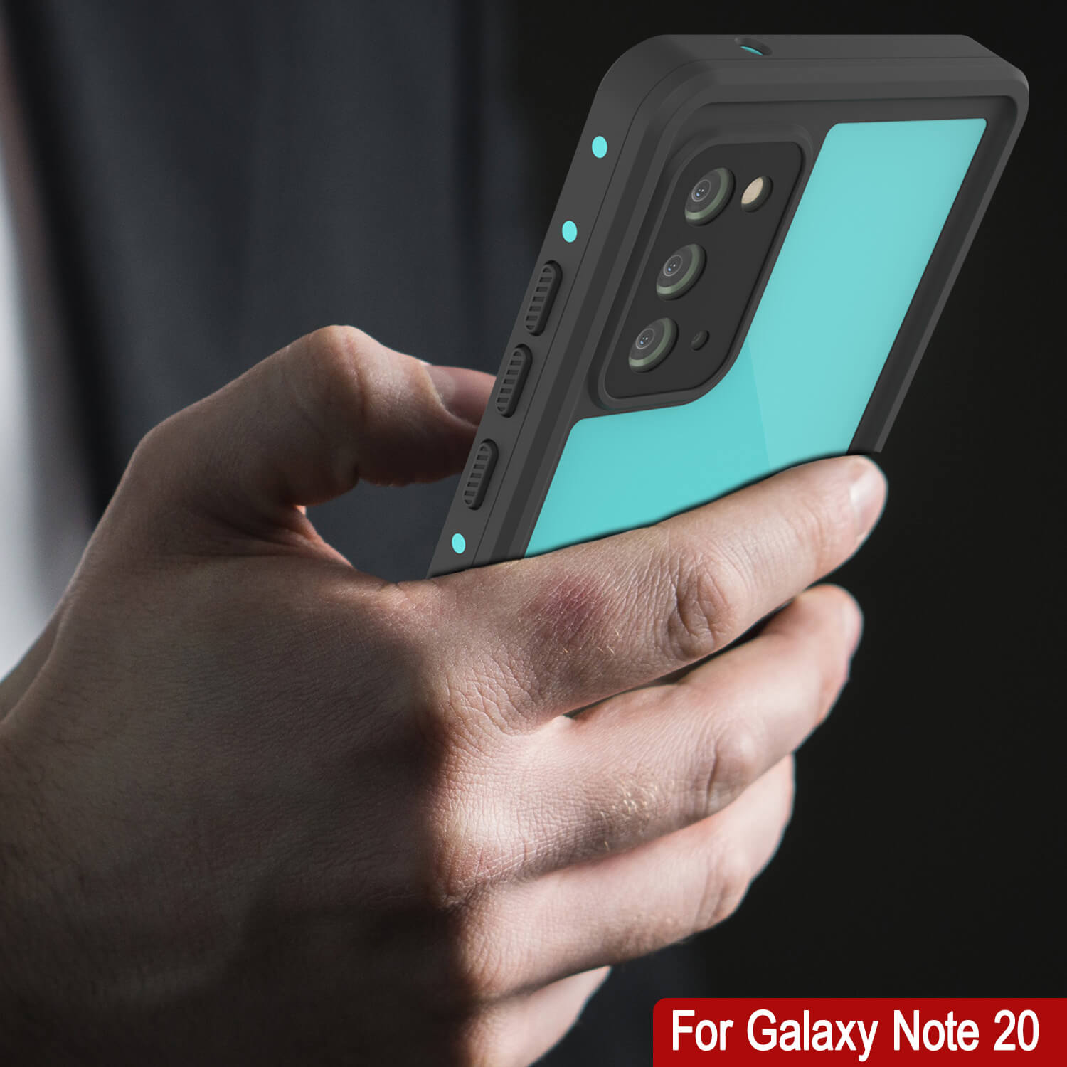 Capa à prova d'água para o Galaxy Note 20, Série Studstar Teal da Punkcase Capa Armor Fina