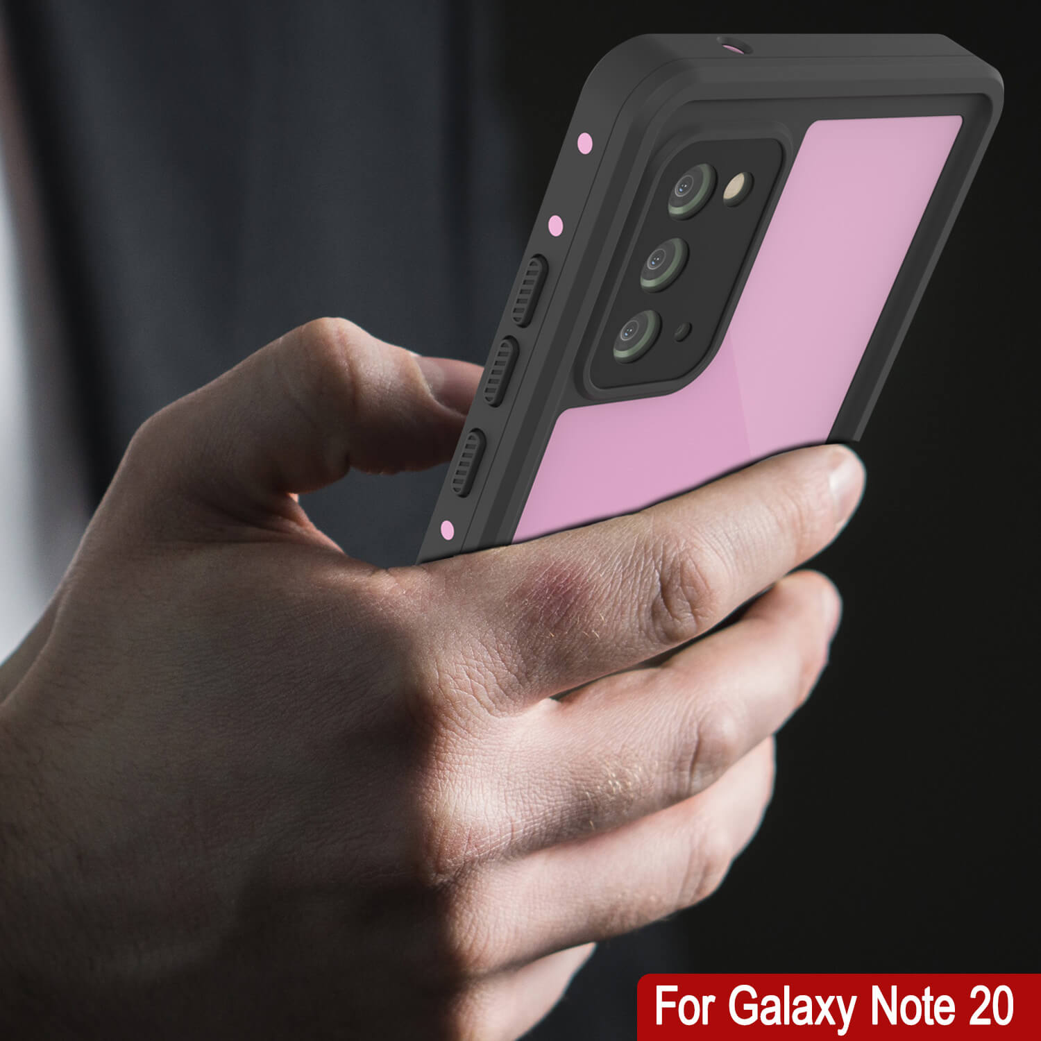 Capa à prova d'água Galaxy Note 20, Punkcase Studstar Rosa Capa fina de armadura