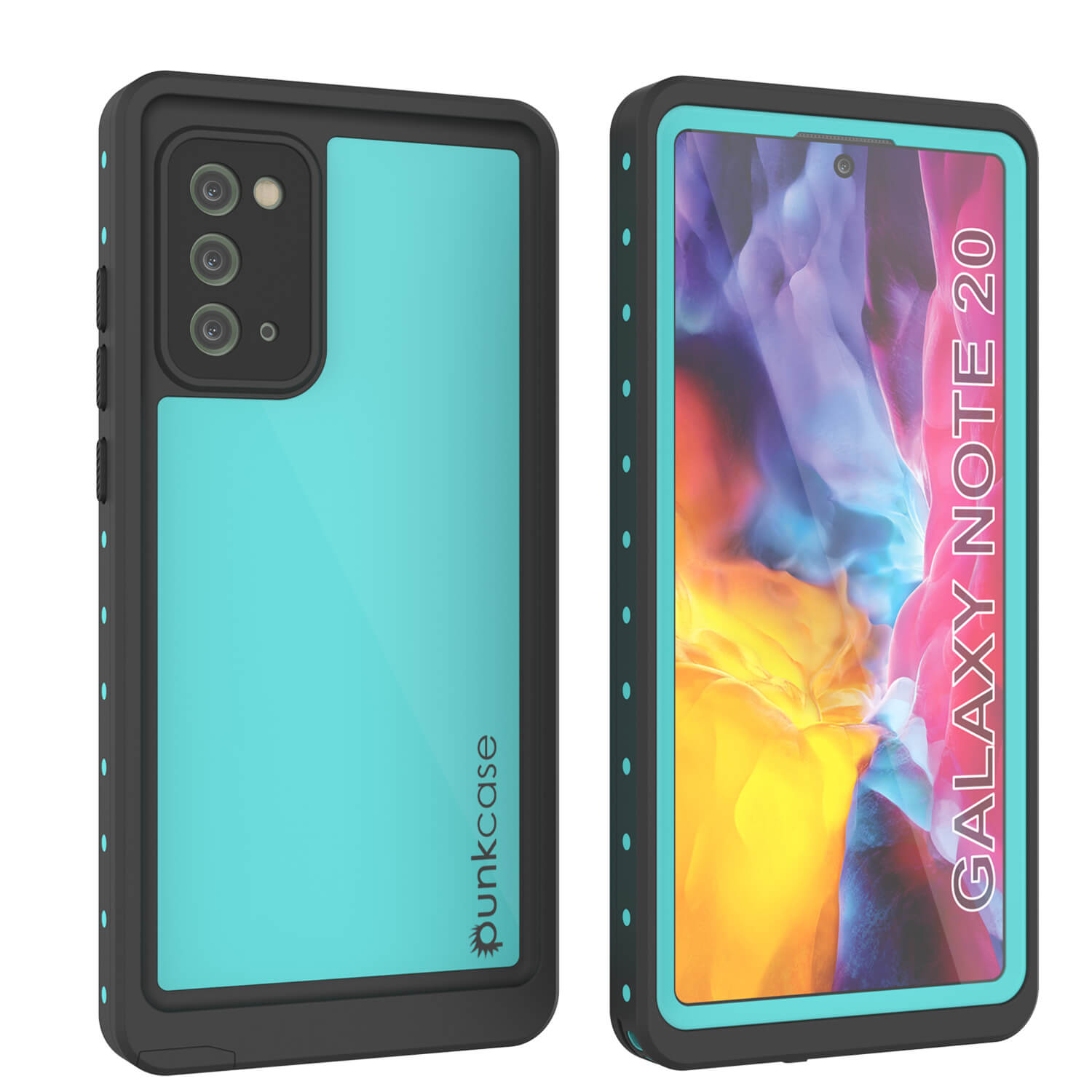 Capa à prova d'água para o Galaxy Note 20, Série Studstar Teal da Punkcase Capa Armor Fina