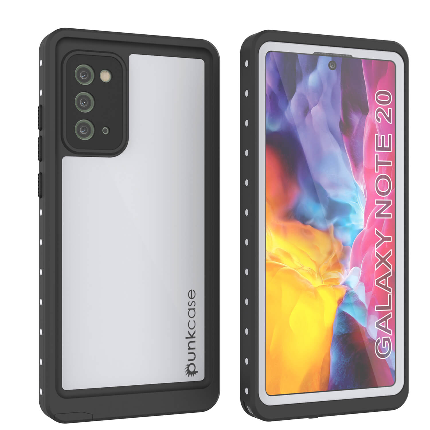 Capa à prova de água para Galaxy Note 20, Punkcase Studstar Branca Thin Armor Cover.
