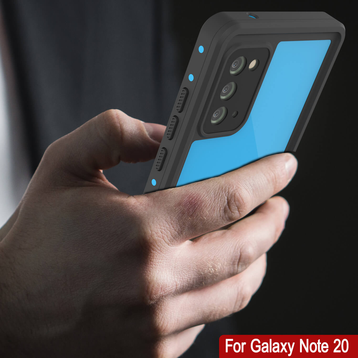 Capa à prova d'água Galaxy Note 20, Punkcase Studstar Light Blue Thin Armor Cover
