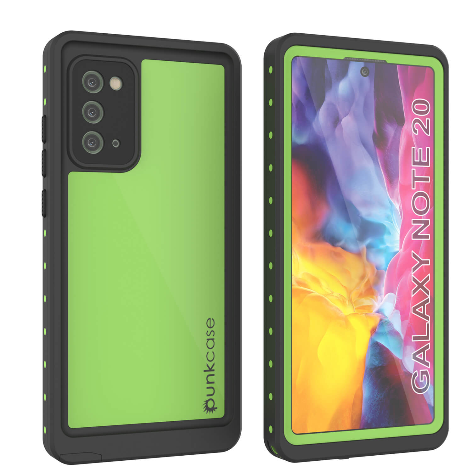 Capa à prova d'água para Galaxy Note 20, Punkcase Studstar Verde Claro Capa Armor Fina