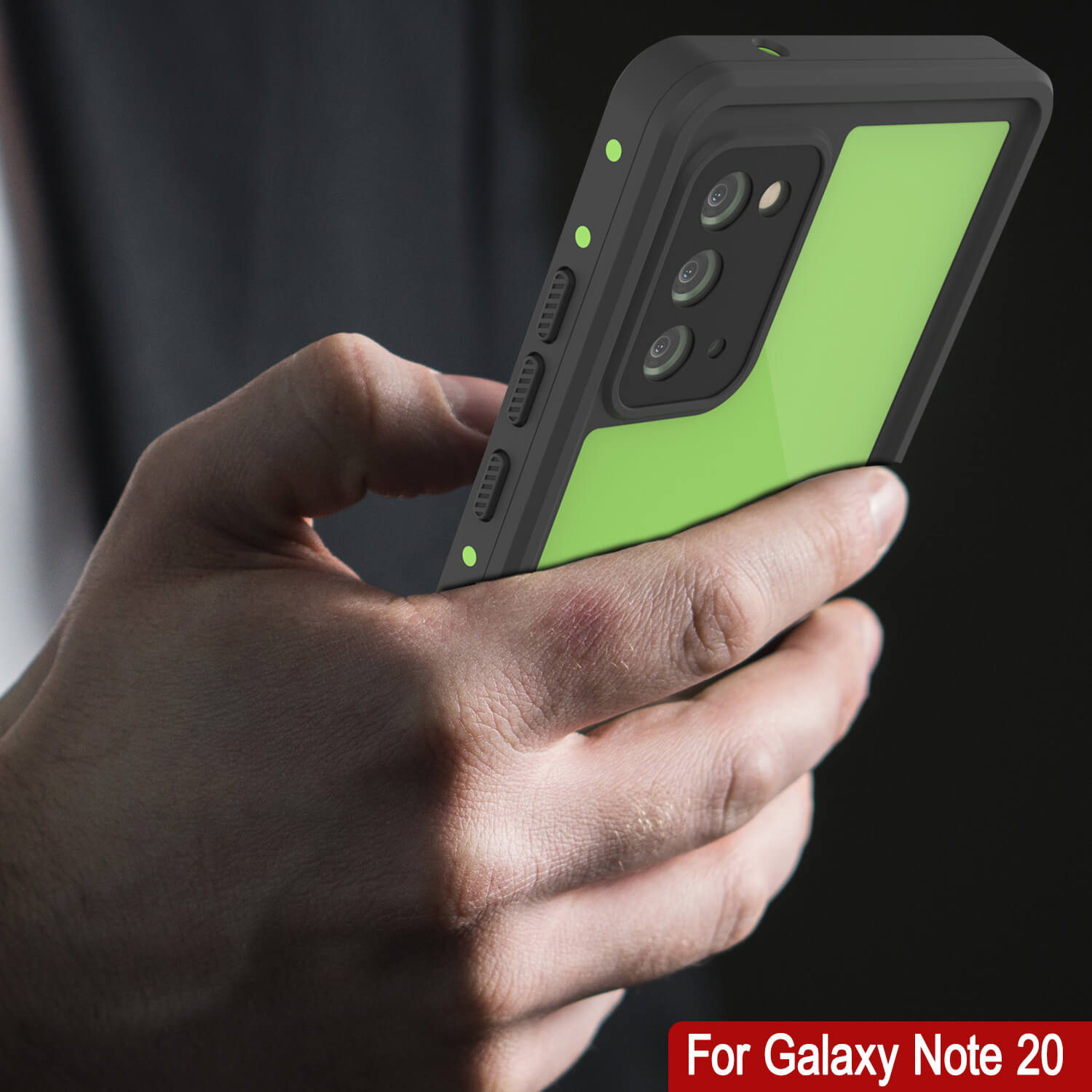 Capa à prova d'água para Galaxy Note 20, Punkcase Studstar Verde Claro Capa Armor Fina
