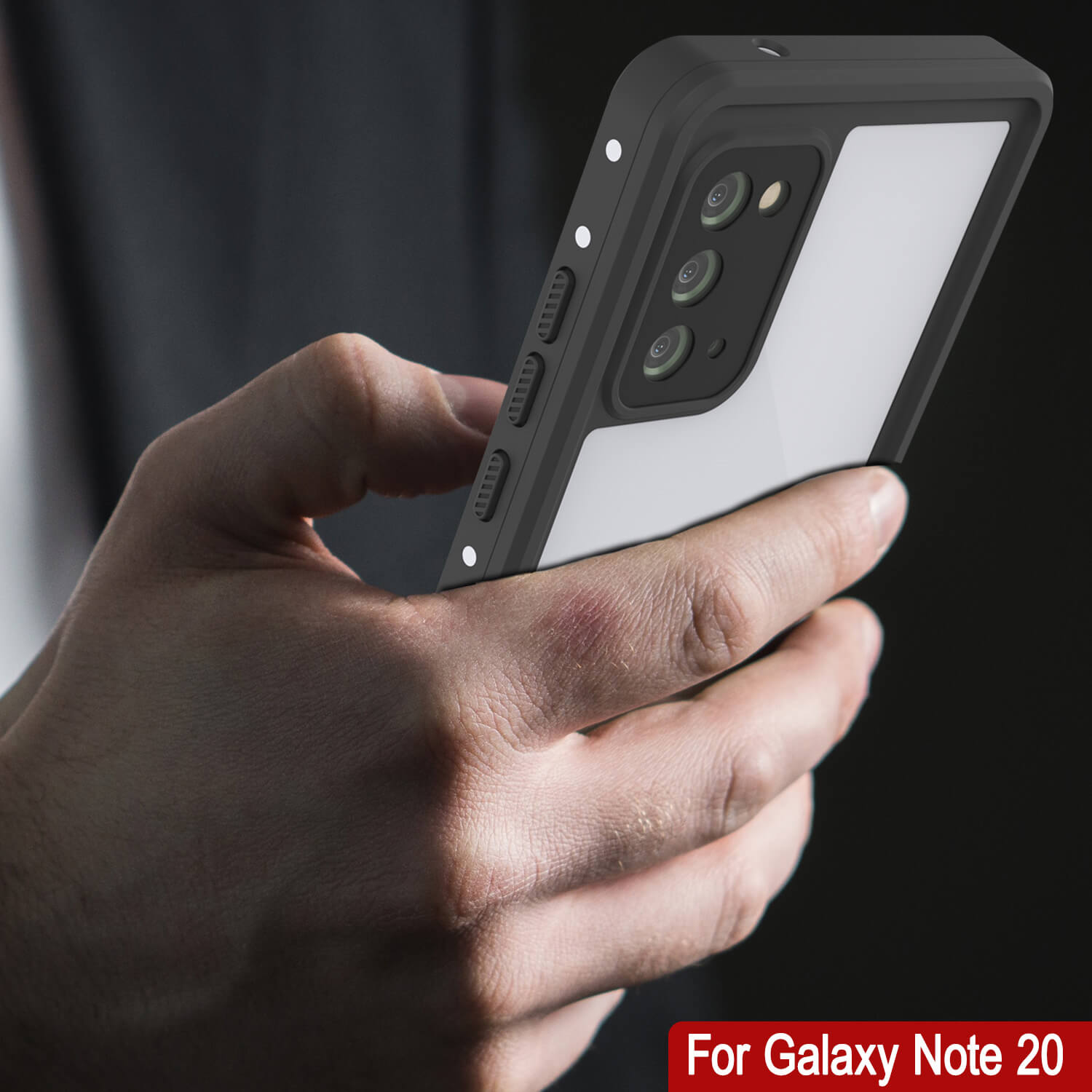 Capa à prova de água para Galaxy Note 20, Punkcase Studstar Branca Thin Armor Cover.