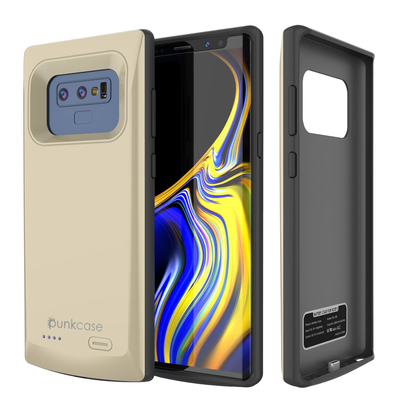 Carregador de bateria Galaxy Note 9 de 5000mAH com porta USB Estojo fino [Dourado]