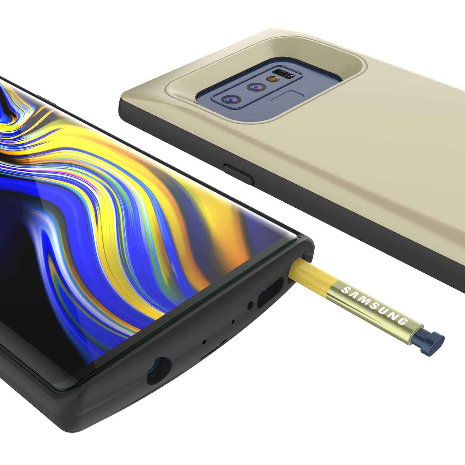 Galaxy Note 9 5000mAH Battery Charger W/ USB Port Slim Case [Gold] (Color in image: Black)