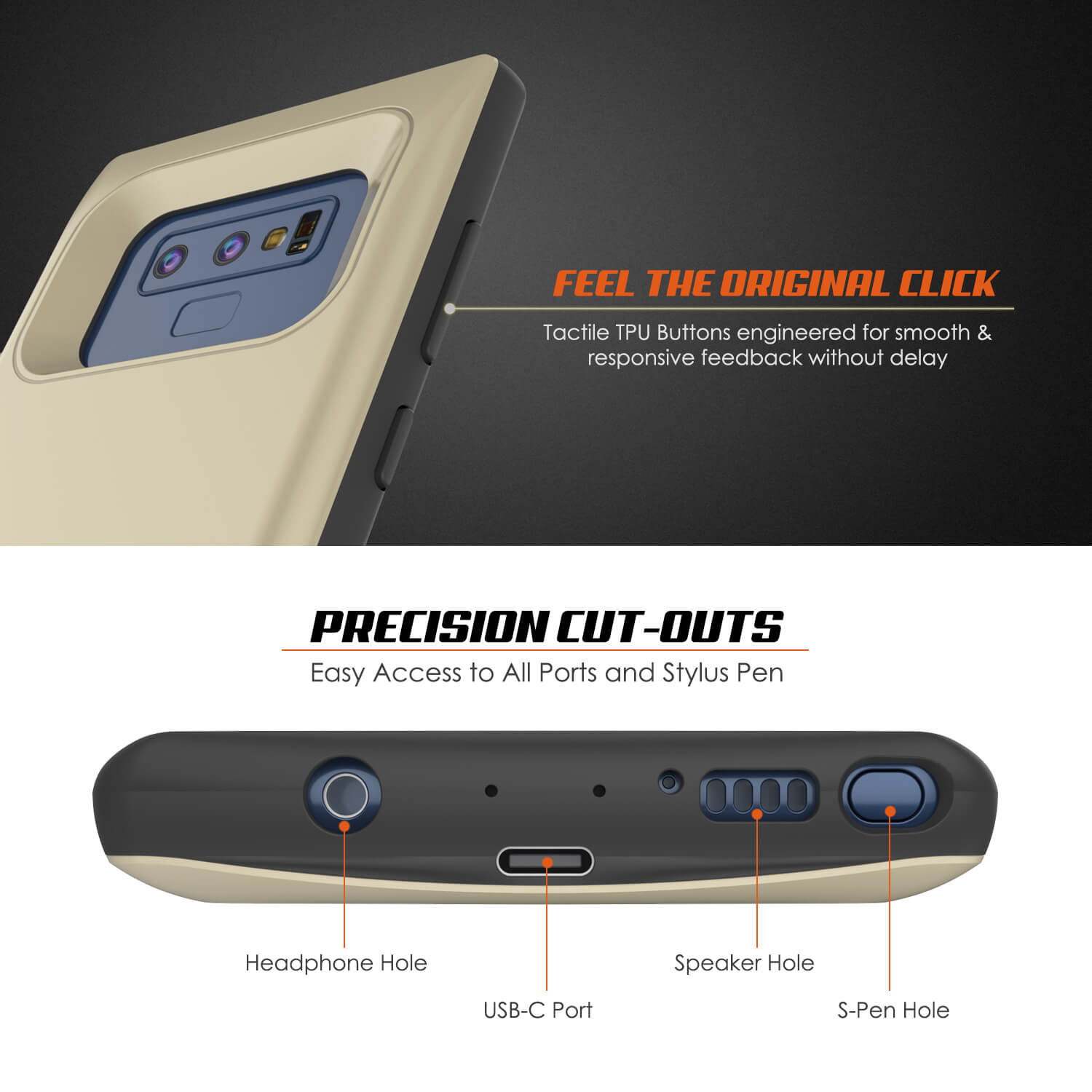 Galaxy Note 9 5000mAH Battery Charger W/ USB Port Slim Case [Gold] (Color in image: Navy)