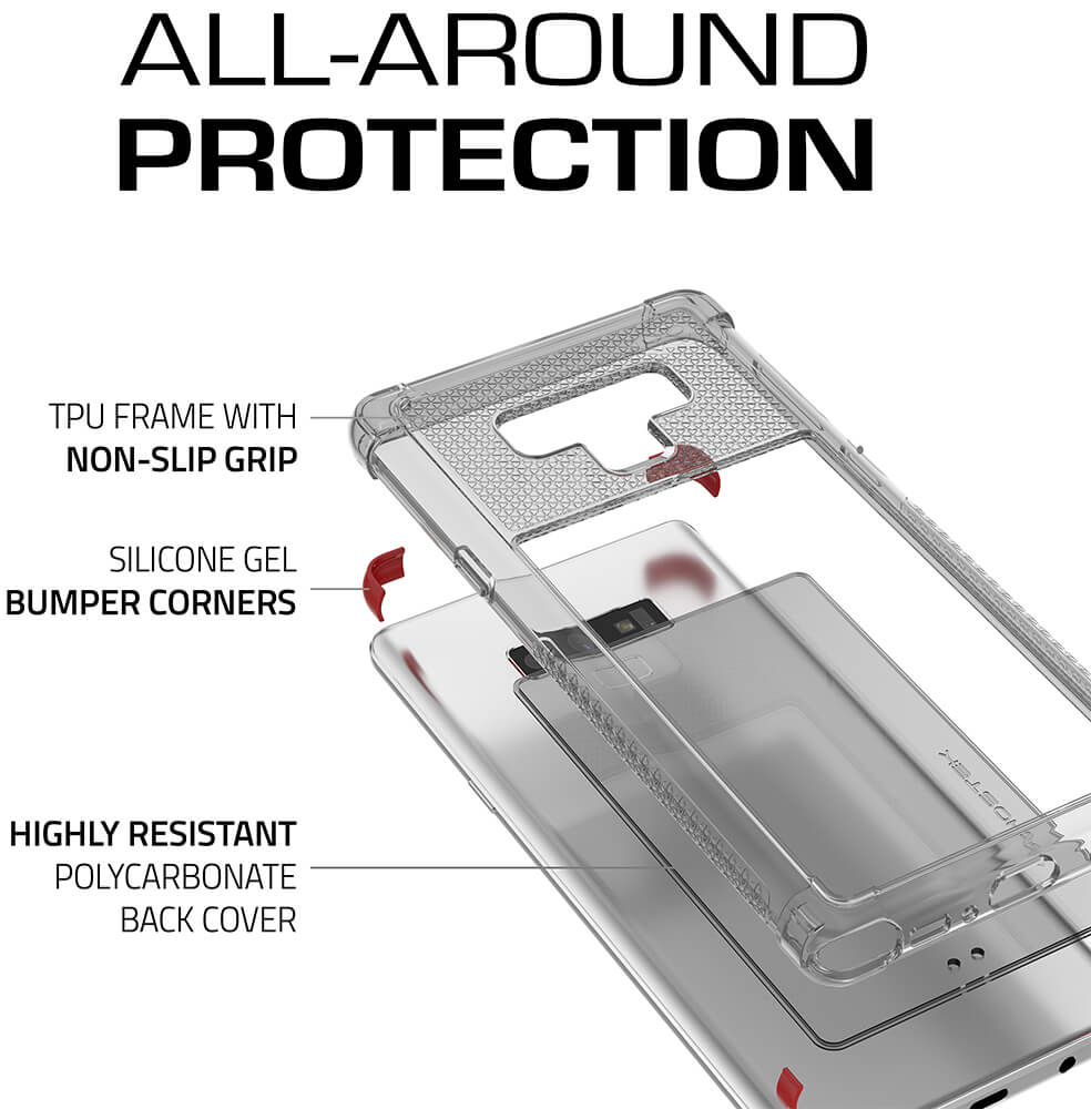 Capa Galaxy Note 9, Ghostek Covert 2 TPU Bumper Frame [À Prova de Choque] | Branco