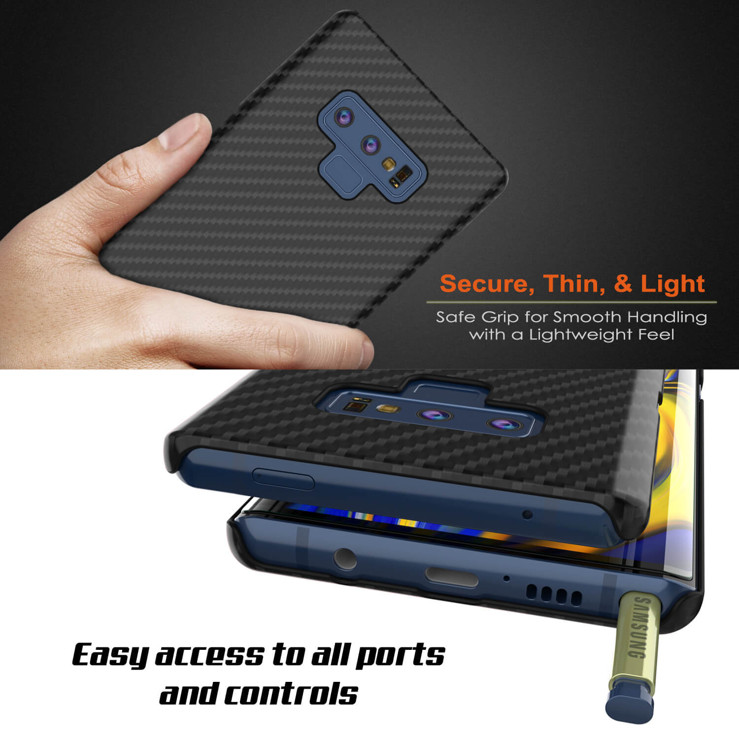 Capa Galaxy Note 9, Punkcase CarbonShield, Resistente e Ultra Fina