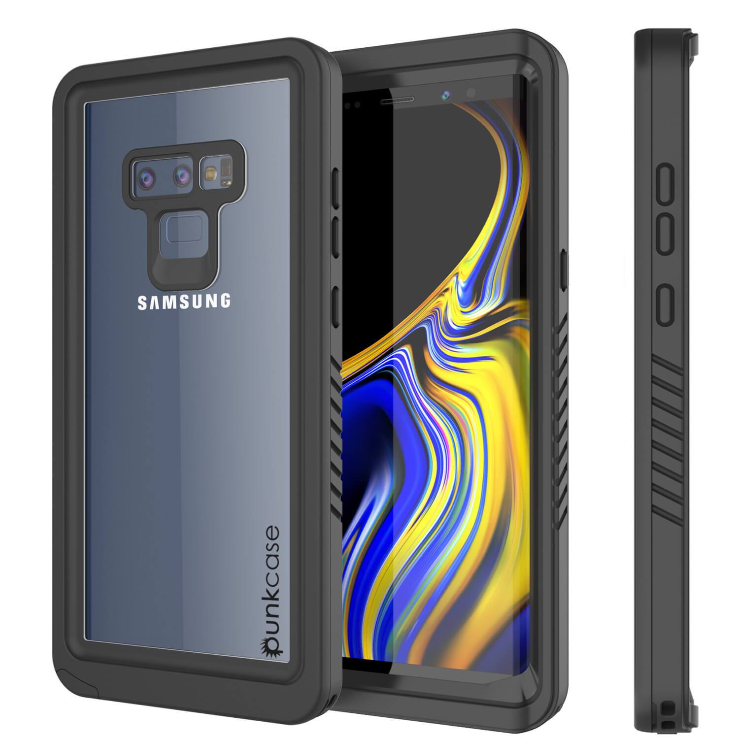 Capinha impermeável para Note 9, Punkcase [Série Extreme] Capinha de armadura com protetor de tela embutido  [Preto]