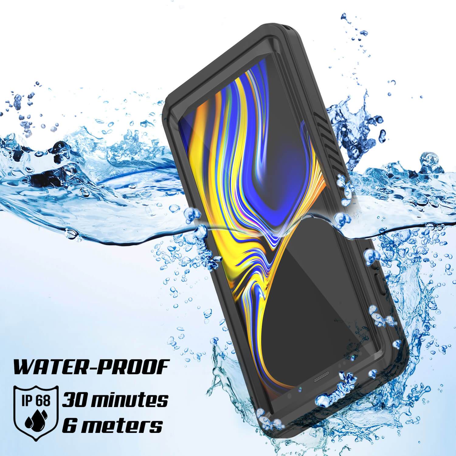 Capinha impermeável para Note 9, Punkcase [Série Extreme] Capinha de armadura com protetor de tela embutido  [Preto]