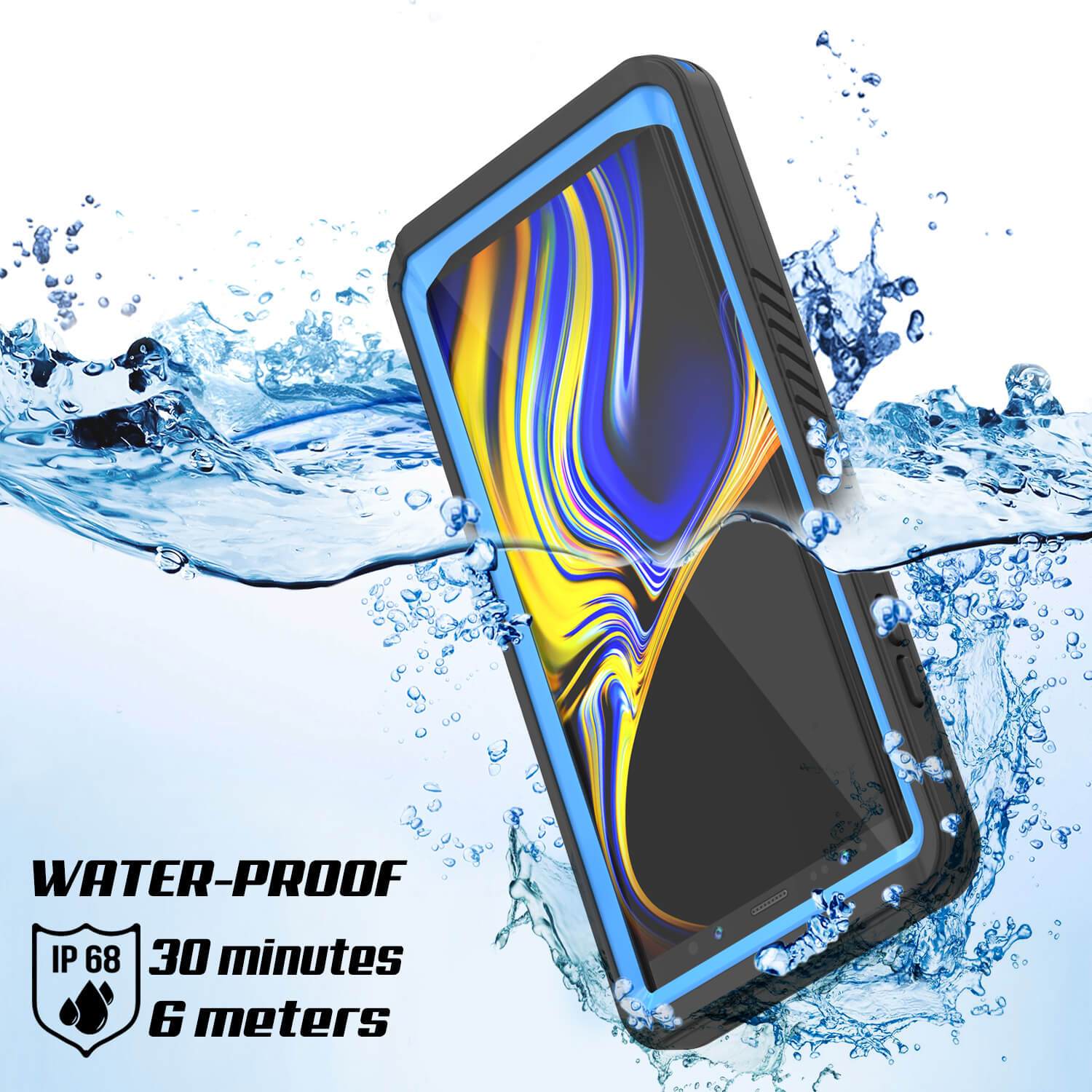 Capinha impermeável para Note 9, Punkcase [Série Extreme] Capinha de armadura com protetor de tela embutido  [Azul Claro]