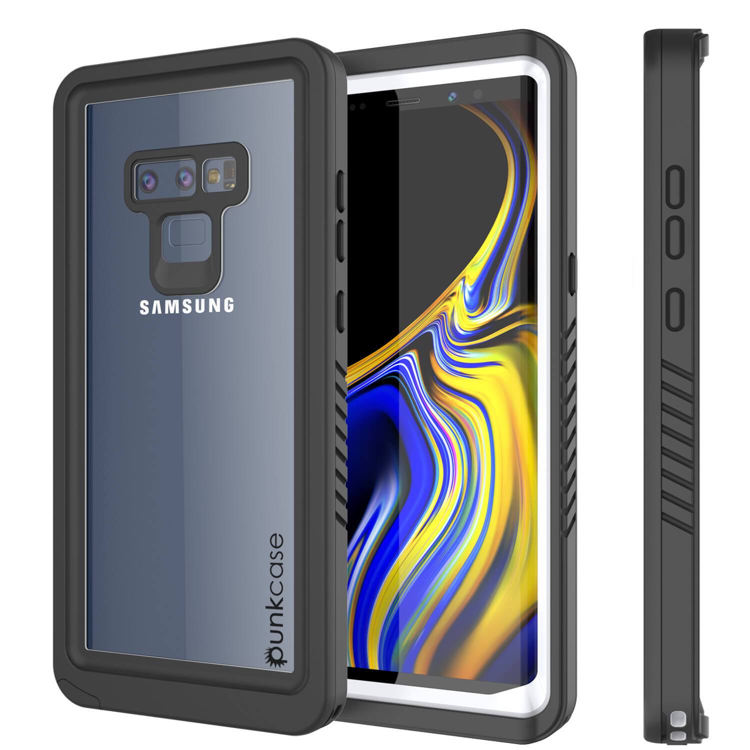 Capinha impermeável para Note 9, Punkcase [Série Extreme] Capinha de armadura com protetor de tela embutido  [Branco]