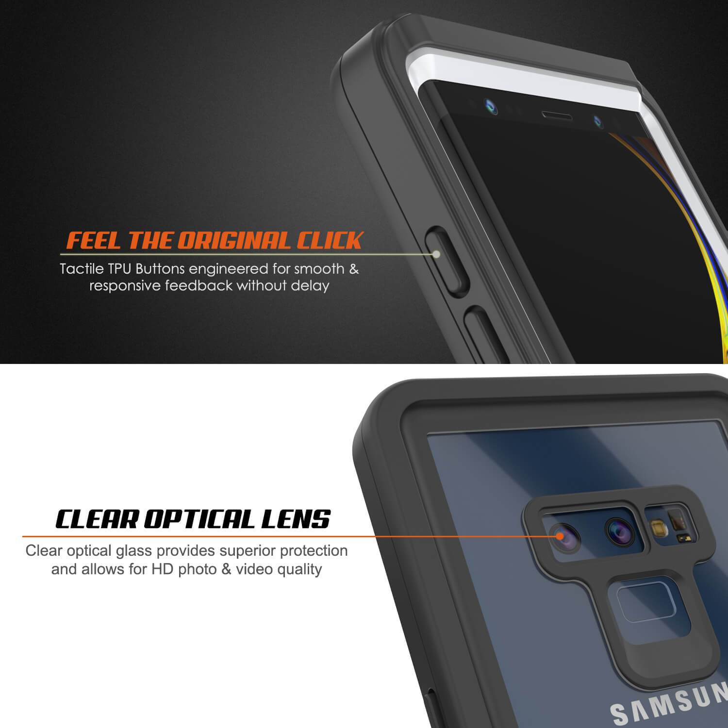 Capinha impermeável para Note 9, Punkcase [Série Extreme] Capinha de armadura com protetor de tela embutido  [Branco]