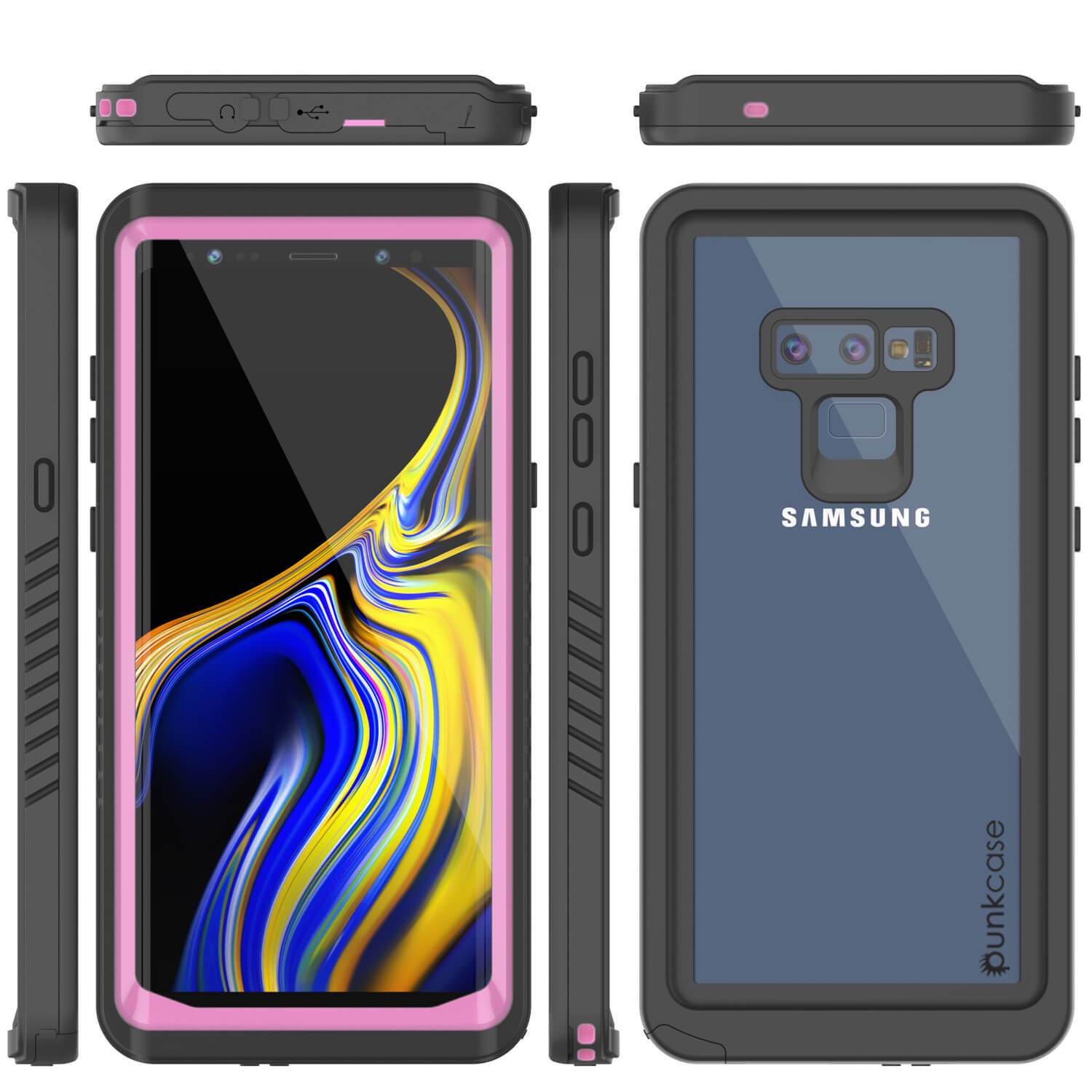 Capinha impermeável para Note 9, Punkcase [Série Extreme] Capinha de armadura com protetor de tela embutido  [Rosa]