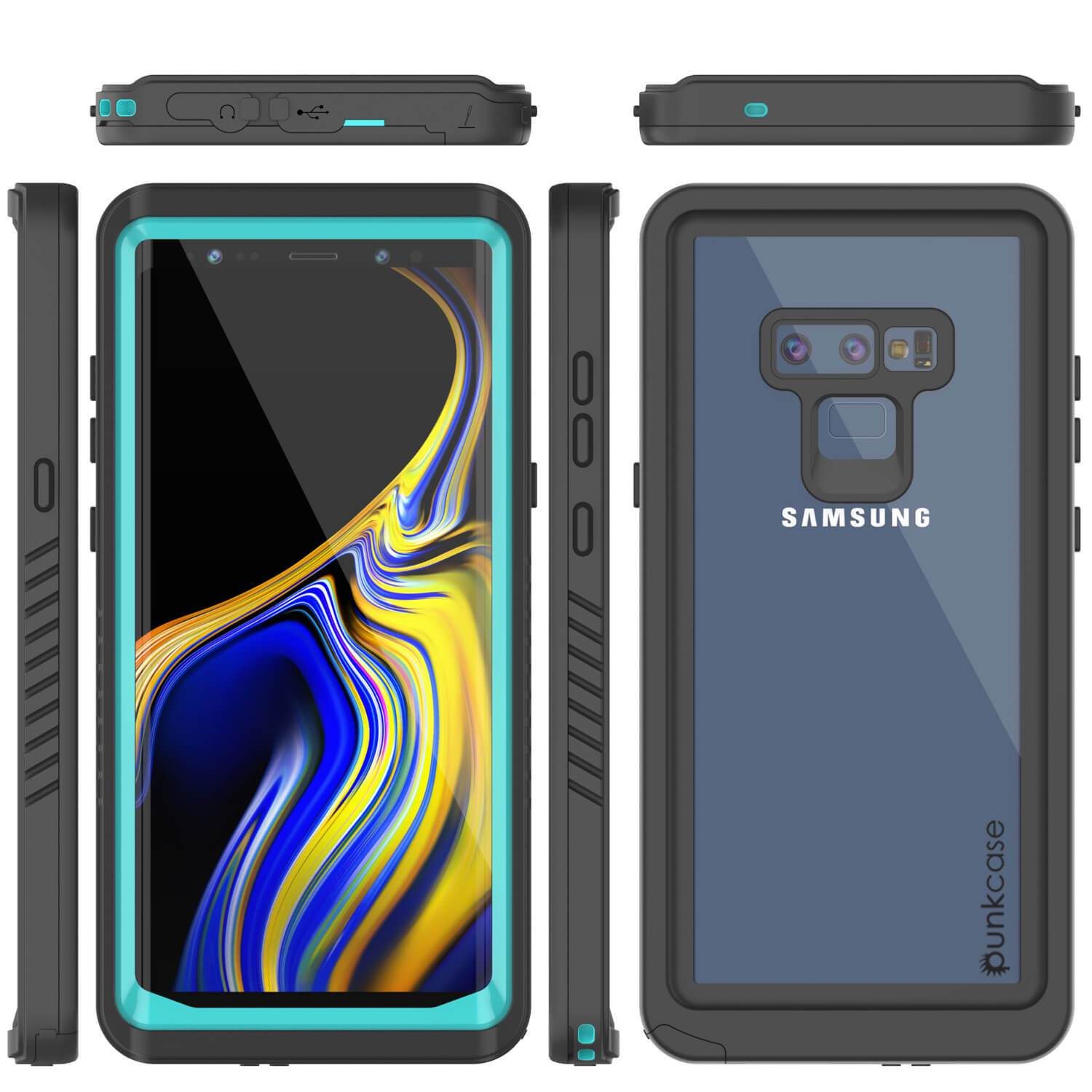 Capinha impermeável para Note 9, Punkcase [Série Extreme] Capinha de armadura com protetor de tela embutido  [Cerceta]