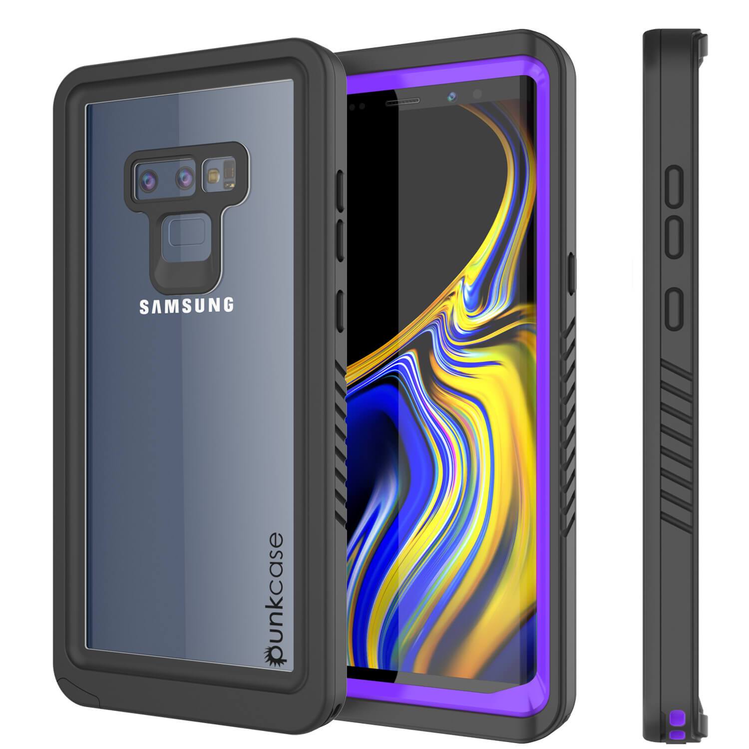 Capinha impermeável para Note 9, Punkcase [Série Extreme] Capinha de armadura com protetor de tela embutido  [Roxa]