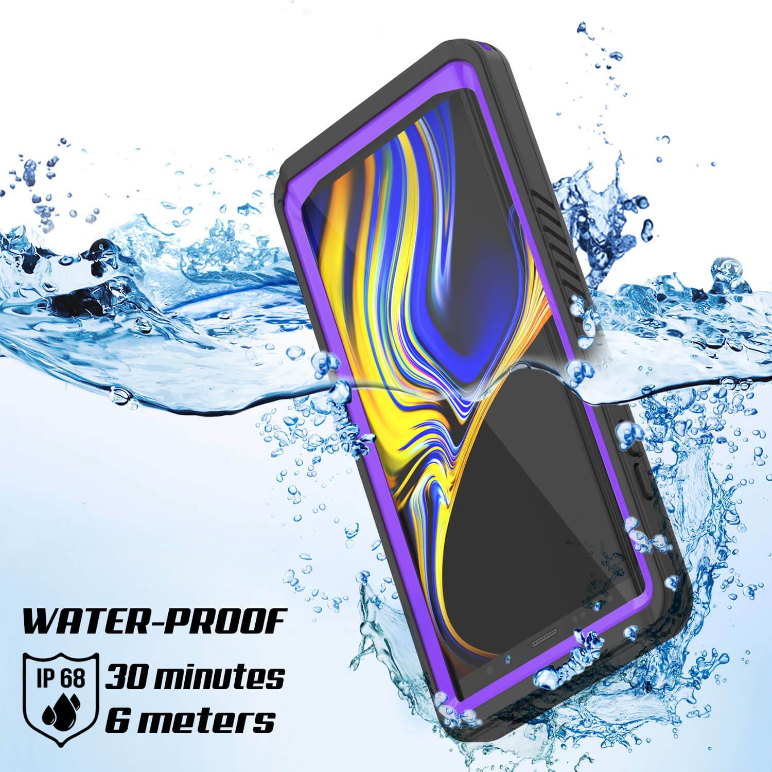 Capinha impermeável para Note 9, Punkcase [Série Extreme] Capinha de armadura com protetor de tela embutido  [Roxa]